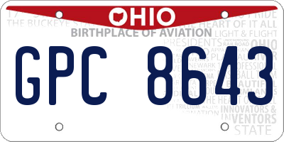 OH license plate GPC8643