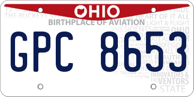 OH license plate GPC8653