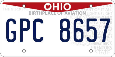 OH license plate GPC8657