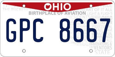 OH license plate GPC8667