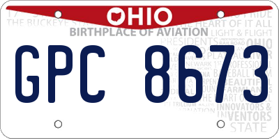 OH license plate GPC8673