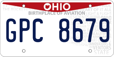 OH license plate GPC8679