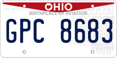 OH license plate GPC8683