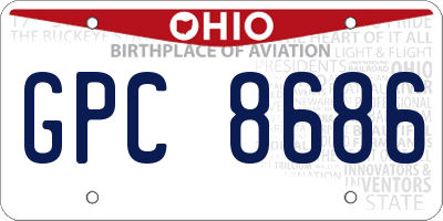 OH license plate GPC8686