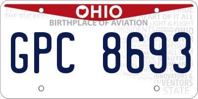 OH license plate GPC8693