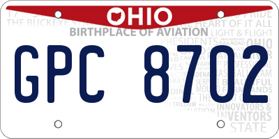 OH license plate GPC8702