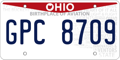 OH license plate GPC8709