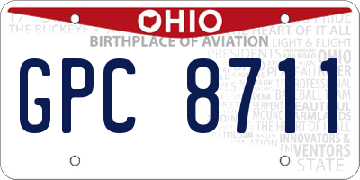 OH license plate GPC8711