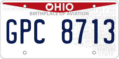 OH license plate GPC8713