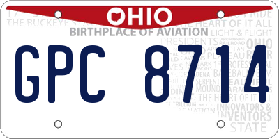 OH license plate GPC8714