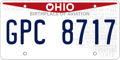 OH license plate GPC8717