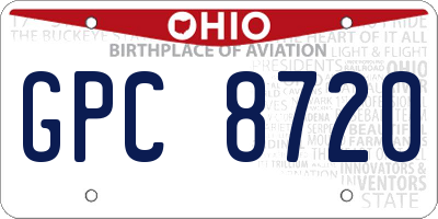 OH license plate GPC8720