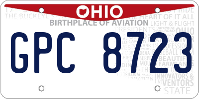 OH license plate GPC8723