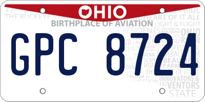 OH license plate GPC8724