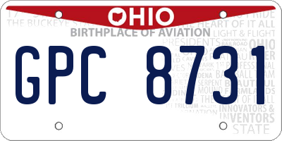 OH license plate GPC8731