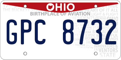 OH license plate GPC8732