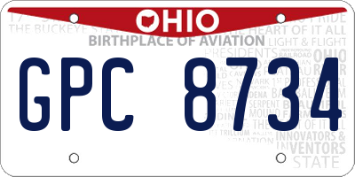OH license plate GPC8734
