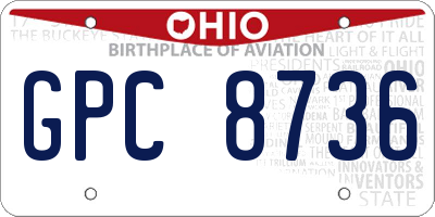 OH license plate GPC8736