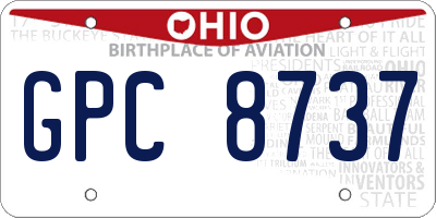 OH license plate GPC8737