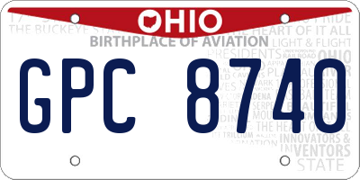 OH license plate GPC8740