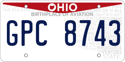 OH license plate GPC8743