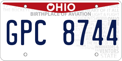 OH license plate GPC8744