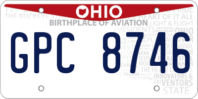 OH license plate GPC8746