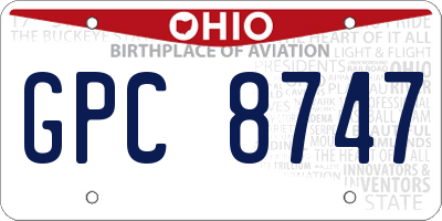 OH license plate GPC8747