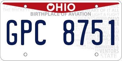 OH license plate GPC8751