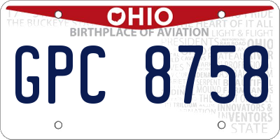 OH license plate GPC8758