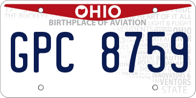 OH license plate GPC8759