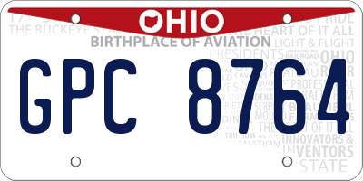OH license plate GPC8764