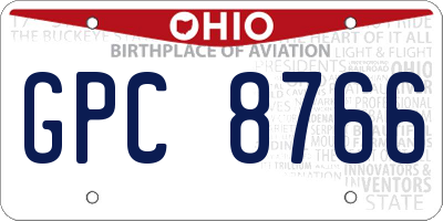 OH license plate GPC8766