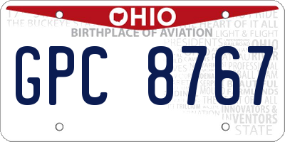 OH license plate GPC8767