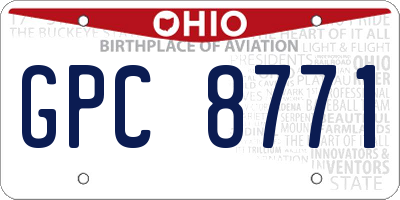 OH license plate GPC8771