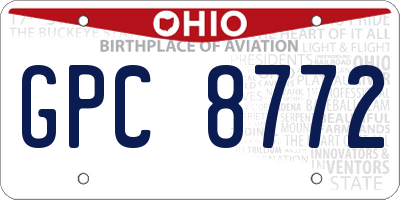 OH license plate GPC8772