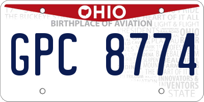 OH license plate GPC8774