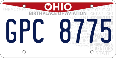 OH license plate GPC8775