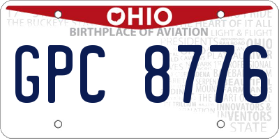 OH license plate GPC8776