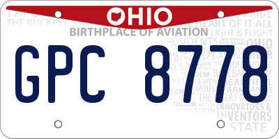 OH license plate GPC8778