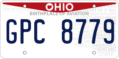 OH license plate GPC8779