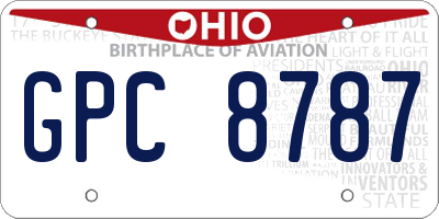 OH license plate GPC8787