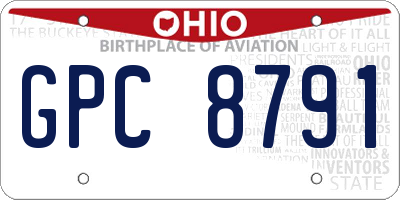 OH license plate GPC8791
