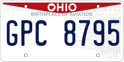 OH license plate GPC8795