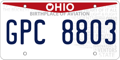 OH license plate GPC8803