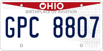 OH license plate GPC8807
