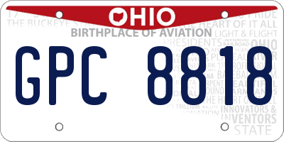 OH license plate GPC8818