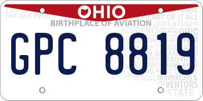 OH license plate GPC8819