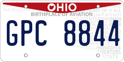 OH license plate GPC8844