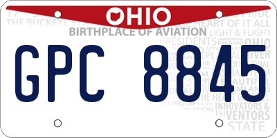 OH license plate GPC8845
